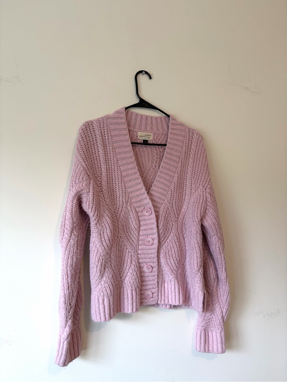 Universal Thread Dusty Rose Cable Knit Button-Front Cardigan - Picture 4 of 8